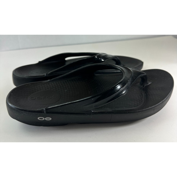 OOFOS OOlala Lightweight Comfort Thongs Flip Flop Sandals Black Women's Size 10 - Picture 8 of 15